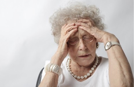 Old Lady Suffering anxiety