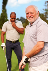 Seniors playing golf