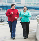 Obese couple jogging to lose weight quickly